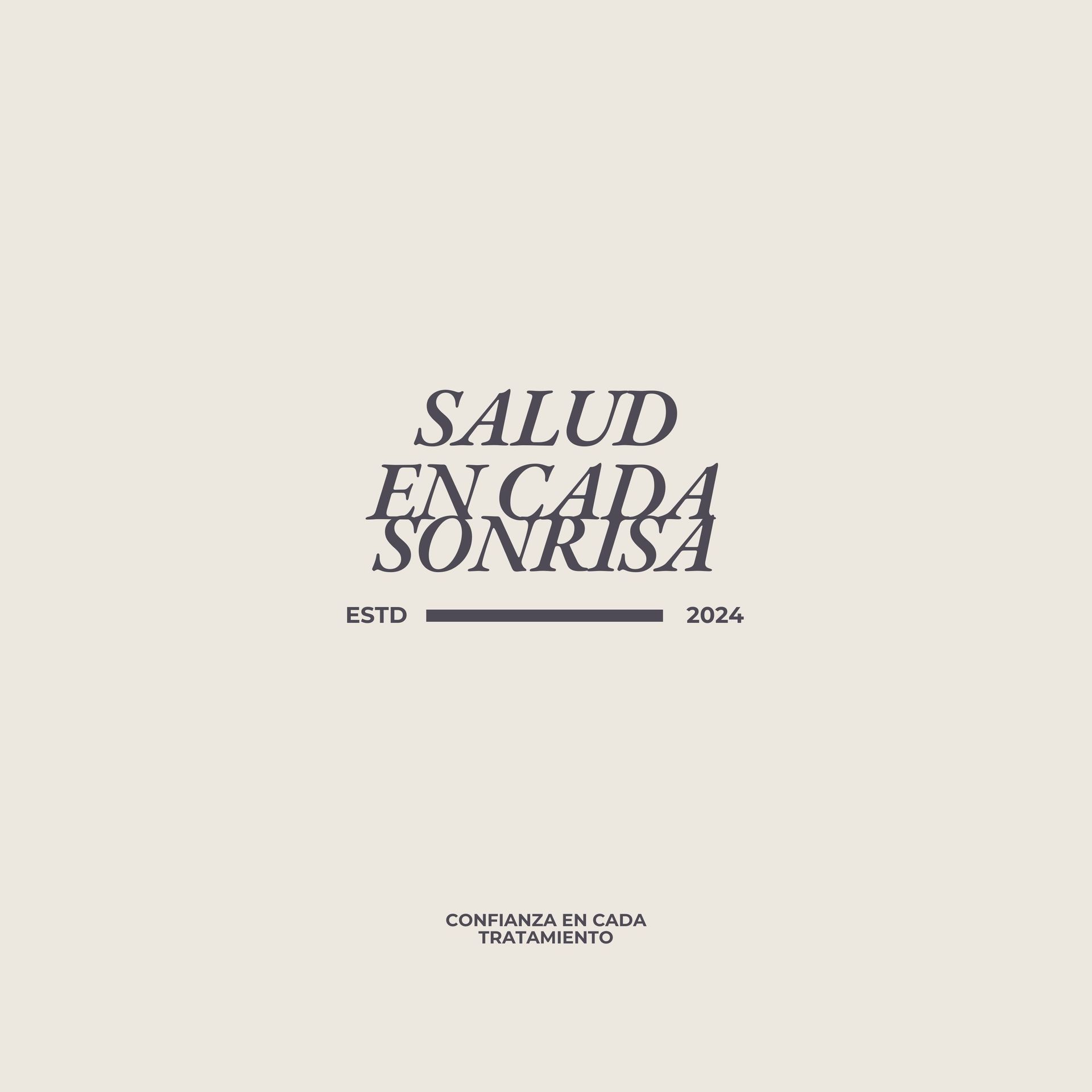 Logotipo de Salud Encarada Sonrisa sobre fondo beige, con el año 2024 y un pequeño eslogan debajo.