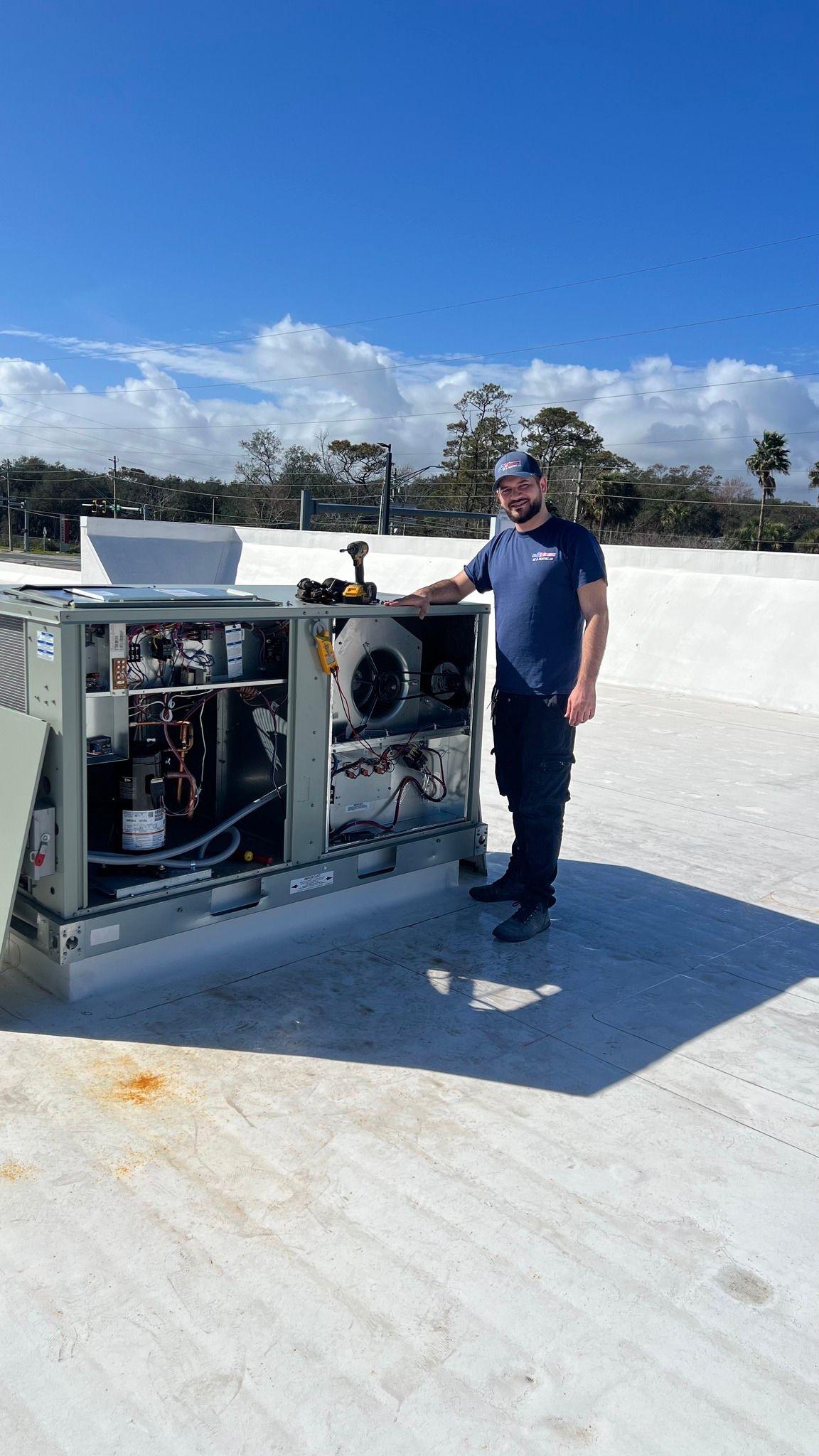 New outdoor AC units installed for energy-efficient cooling performance