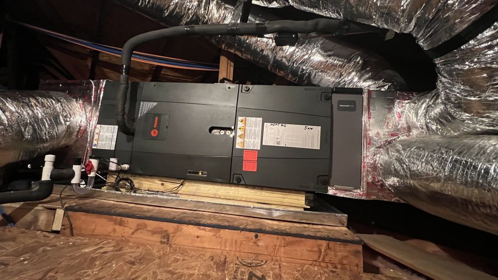 Trane heater and ductwork installation for residential HVAC system