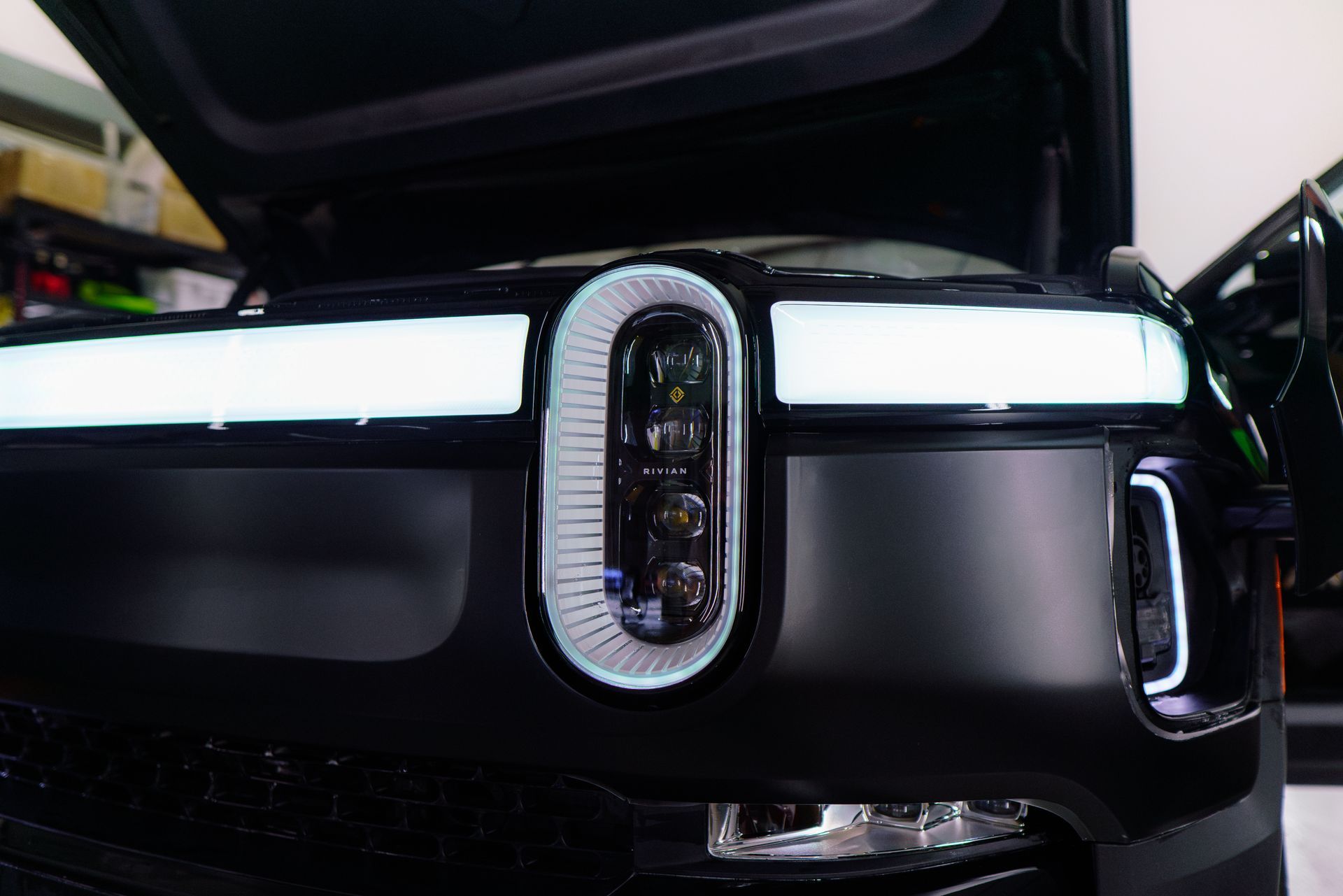 Rivian R1S getting full body matte paint protection film application by Suntek and a ceramic coating application by GTECHNIQ