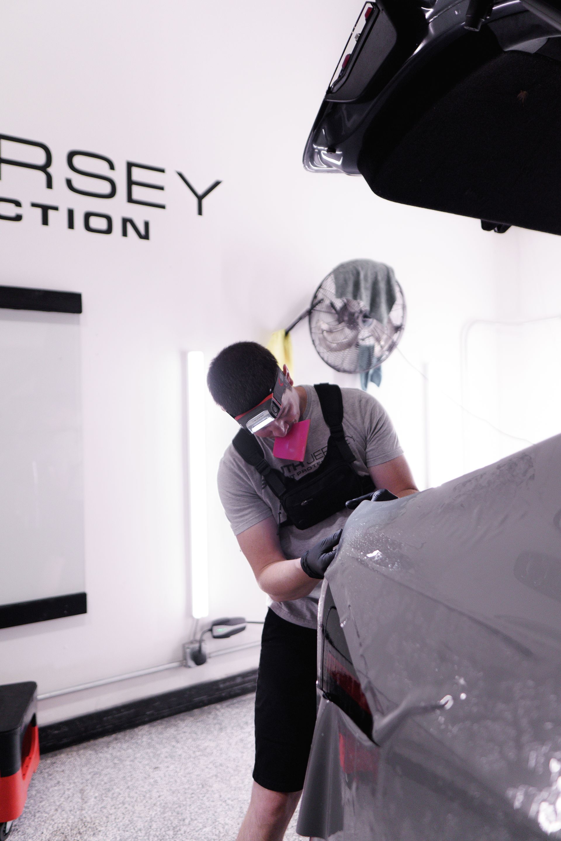 Tesla Model X getting color change paint protection film application and ceramic coating installed