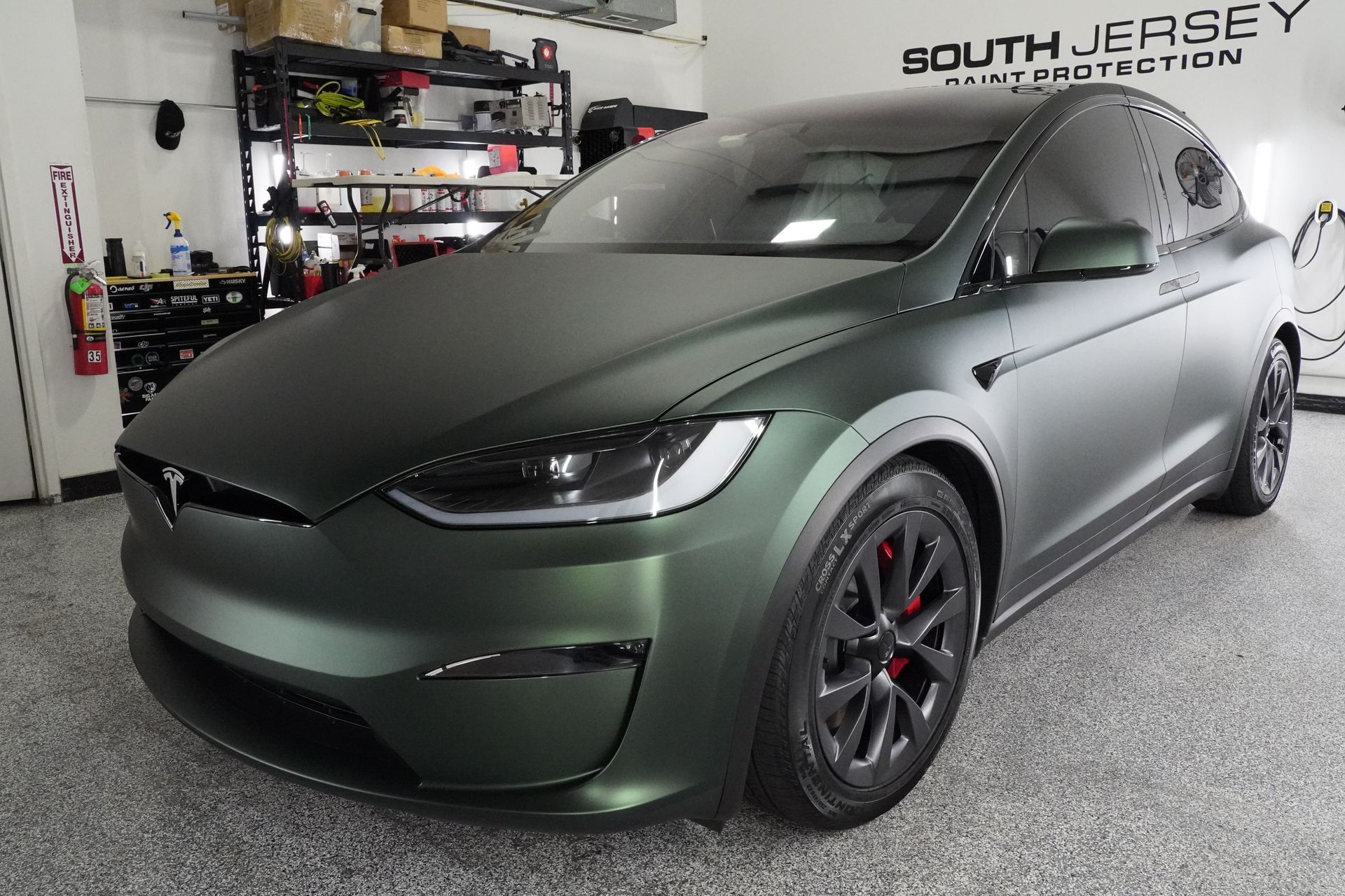 Pure PPF Satin Forest Green PPF on Tesla Model X