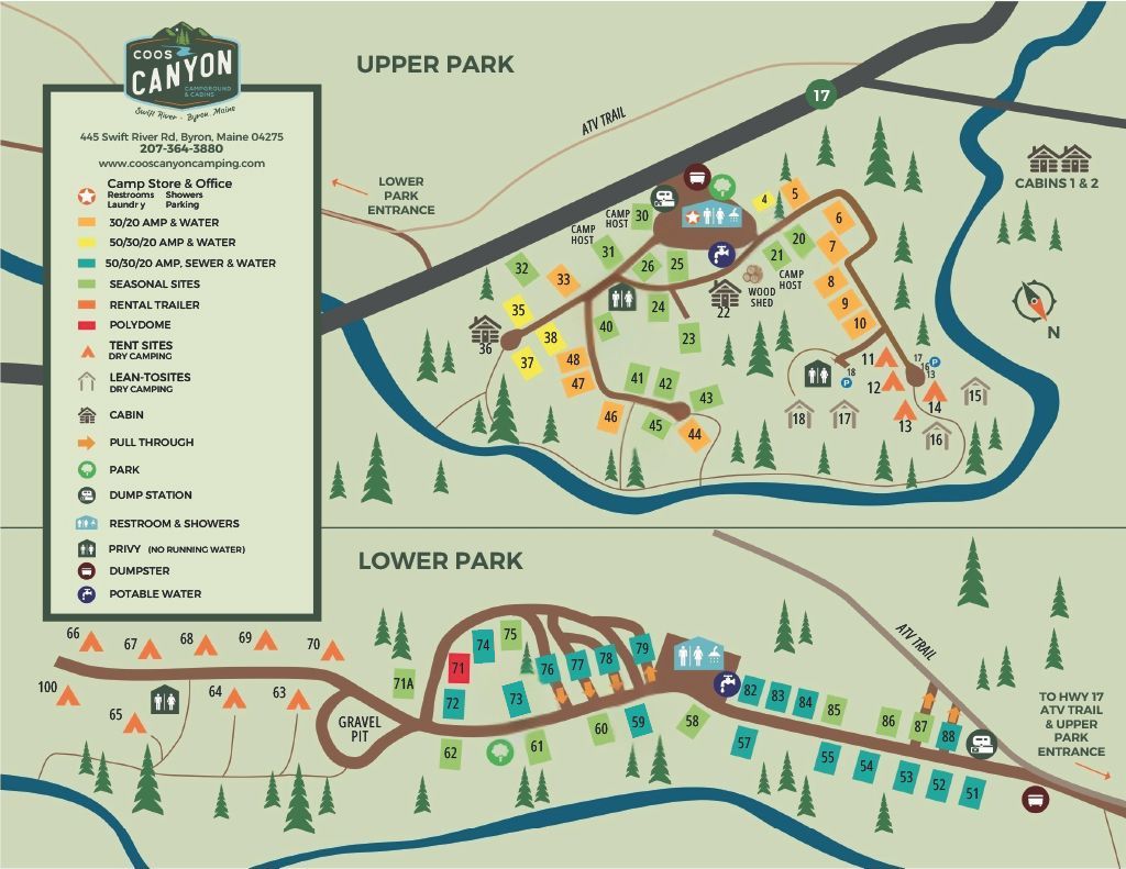 A map of upper park and lower park