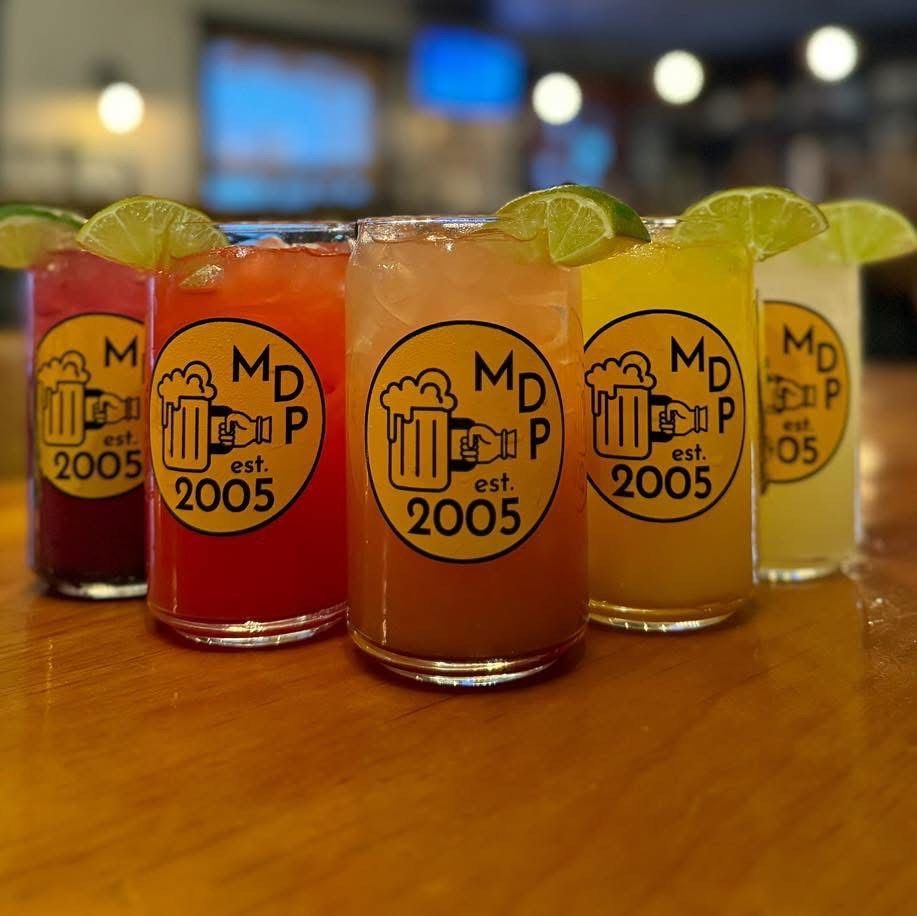 A row of drinks with the year 2005 on them