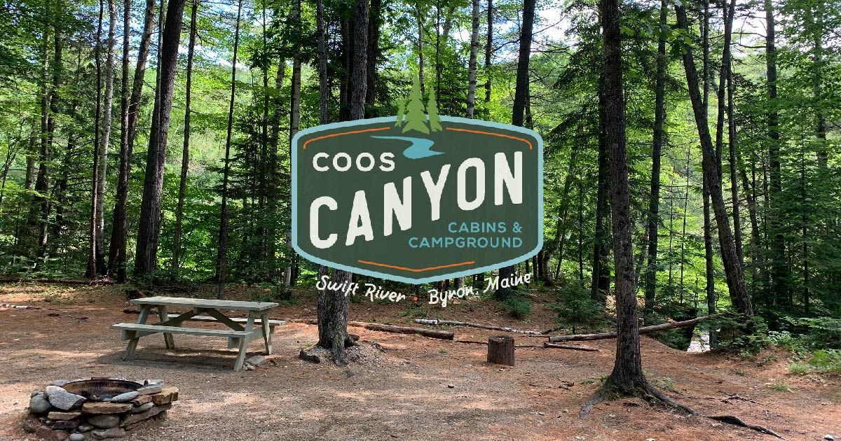 A campground with a picnic table and a fire pit in the woods.