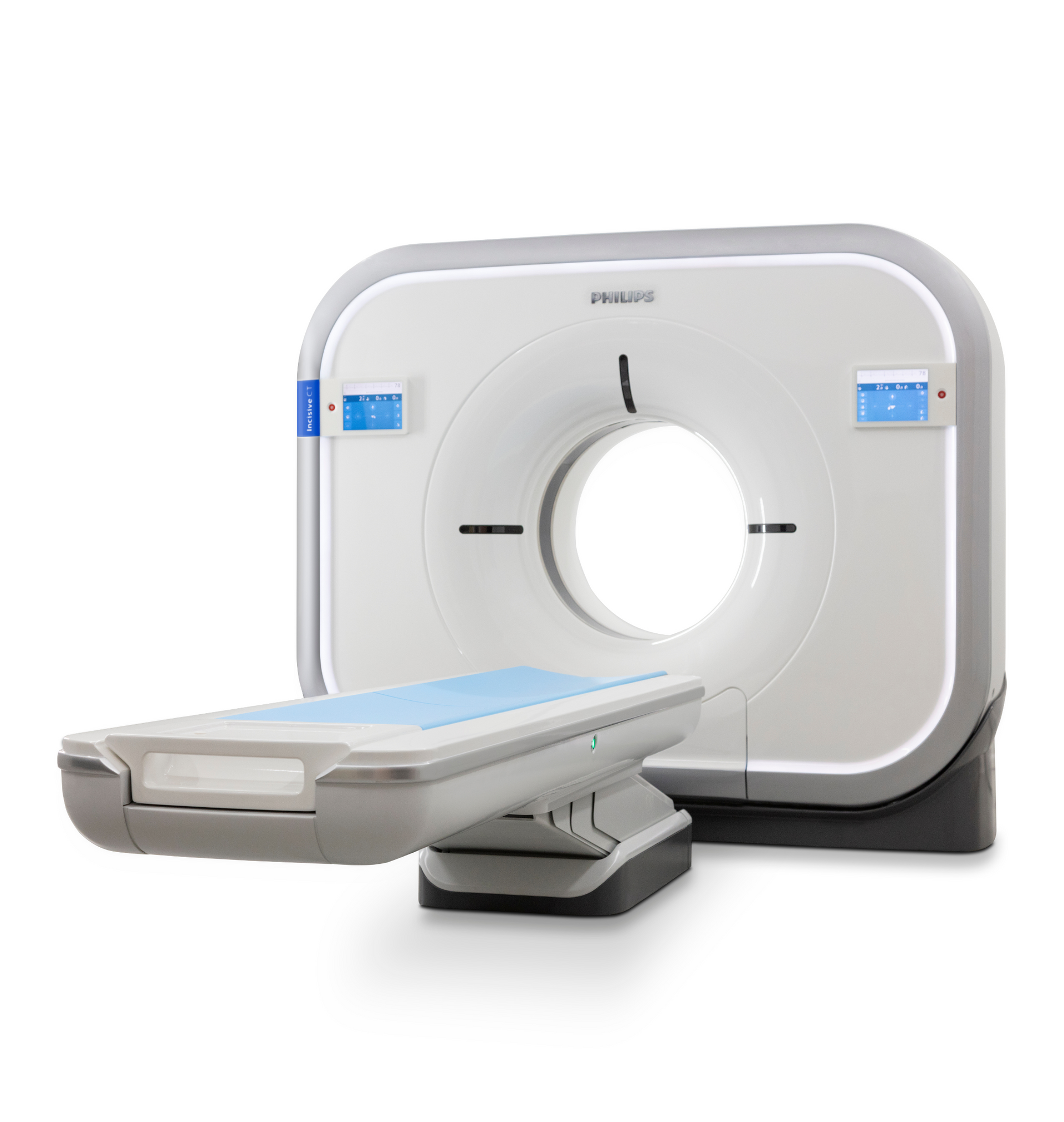 A CT Scanner stands alone with a white background A CT Scanner stands alone with a white background