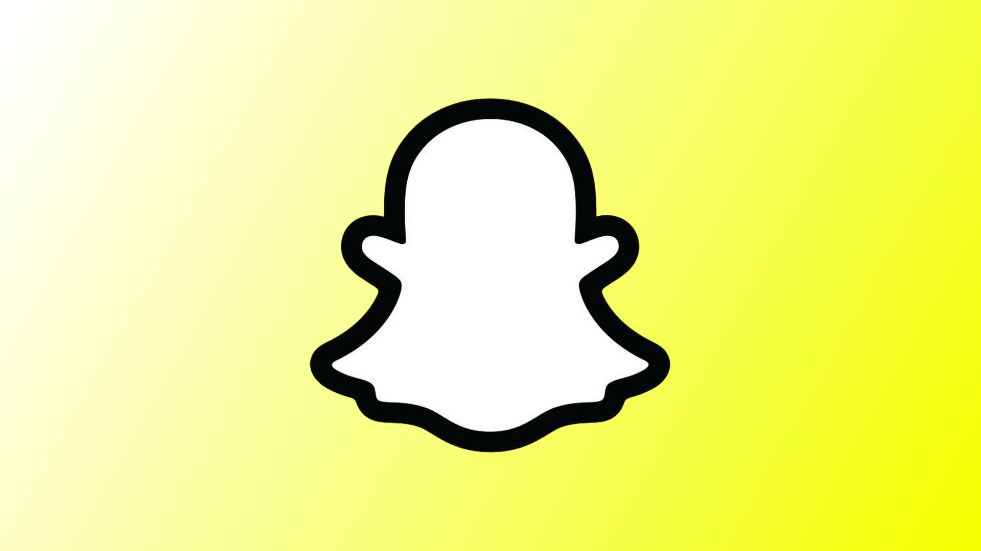A snapchat logo on a yellow background.