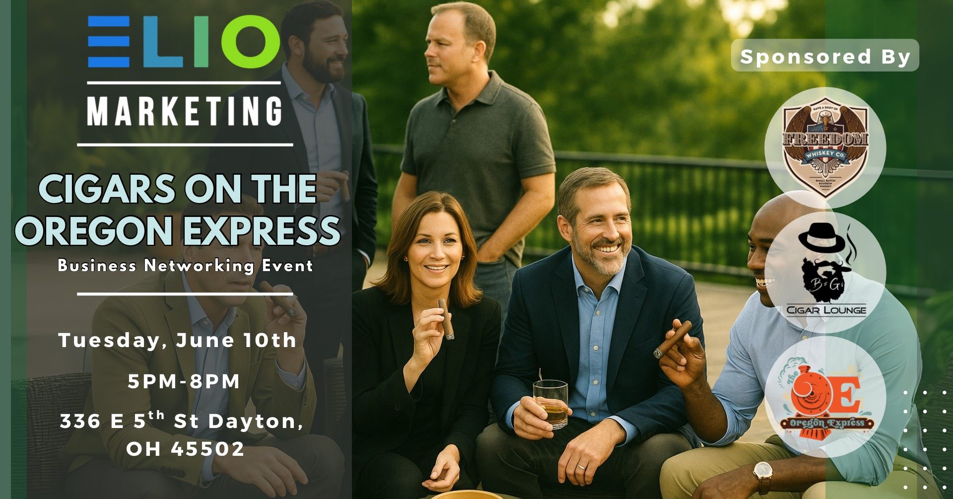 A poster for elio marketing cigars on the oregon express