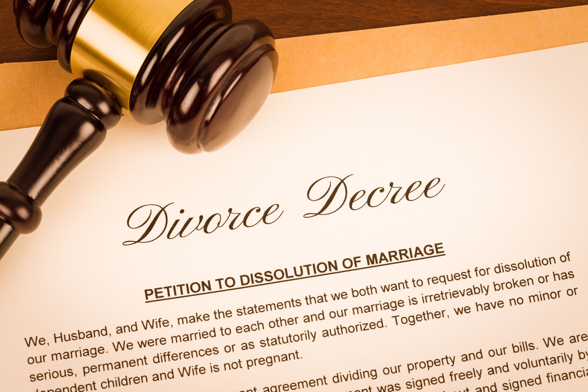 A divorce decree document, detailing the legal dissolution of marriage and terms of separation. A divorce decree document, detailing the legal dissolution of marriage and terms of separation.