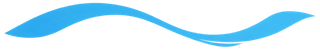 Blue wave-shaped ribbon banner on a white background