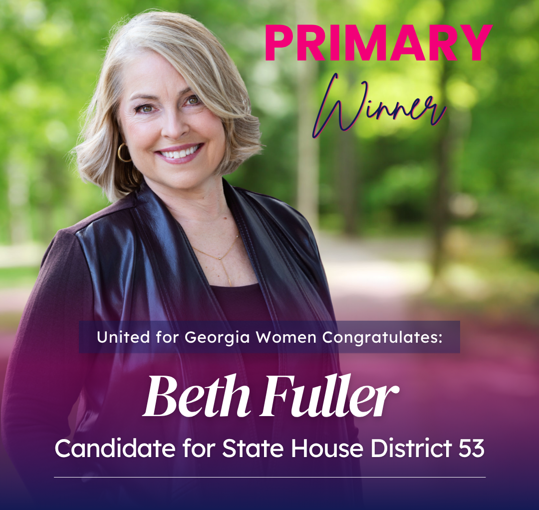 Beth Fuller campaign poster with “Primary Winner” text for Georgia State House District 53