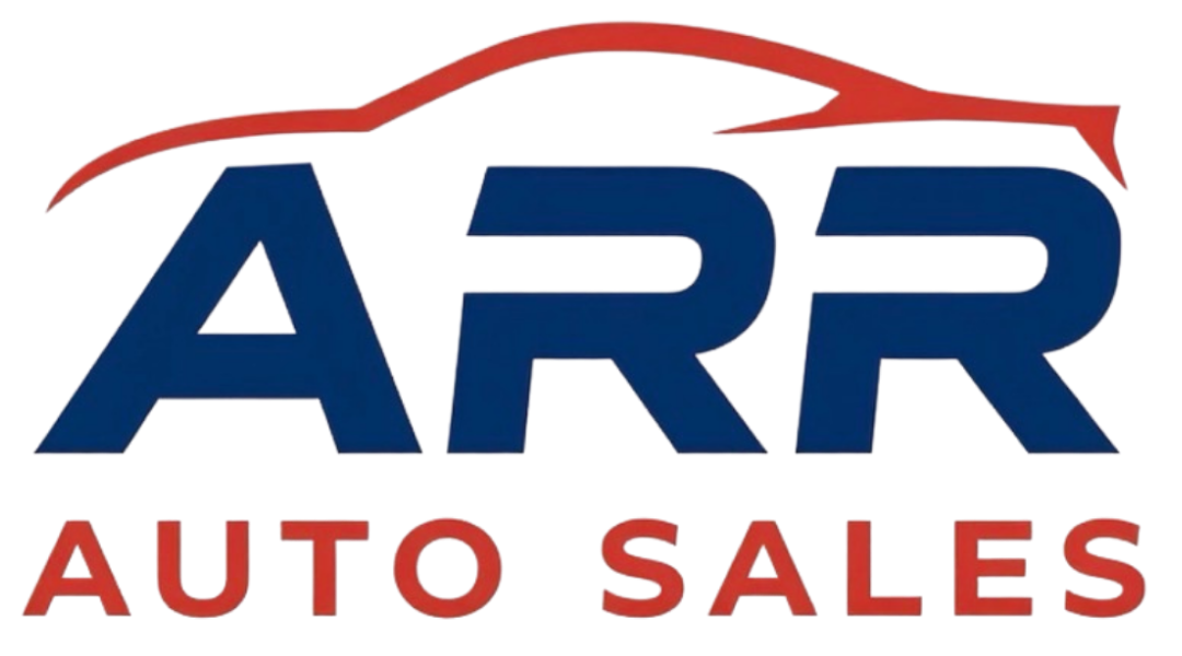 The ARR Auto Sales logo, featuring the navy blue letters