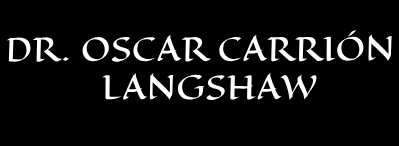 El nombre del Dr. Oscar Carroy Langshaw está sobre un fondo blanco.
