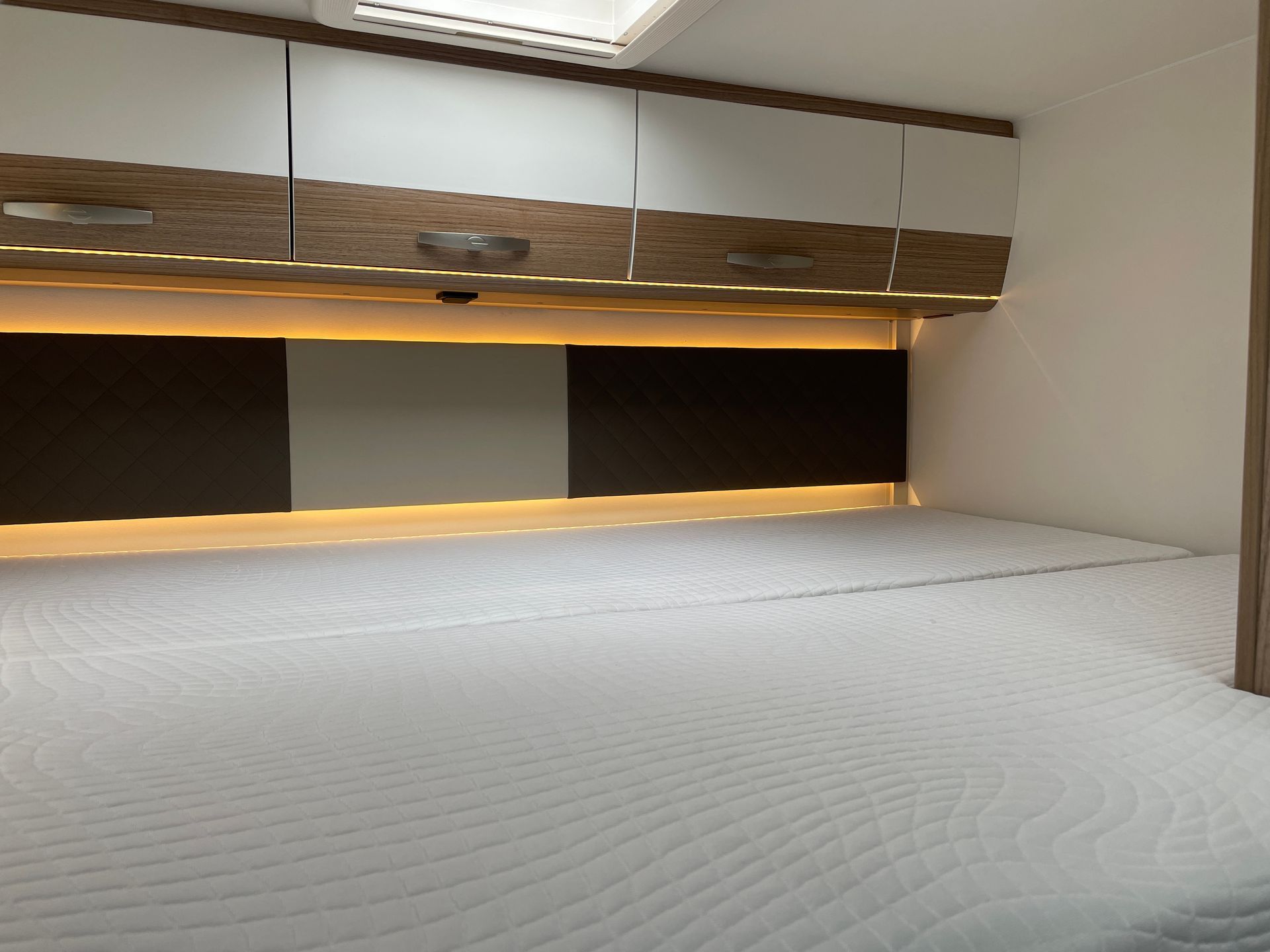 There is a bed in the middle of the room.