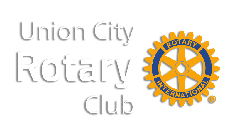 Union City Rotary Club logo with text and a gear symbol.