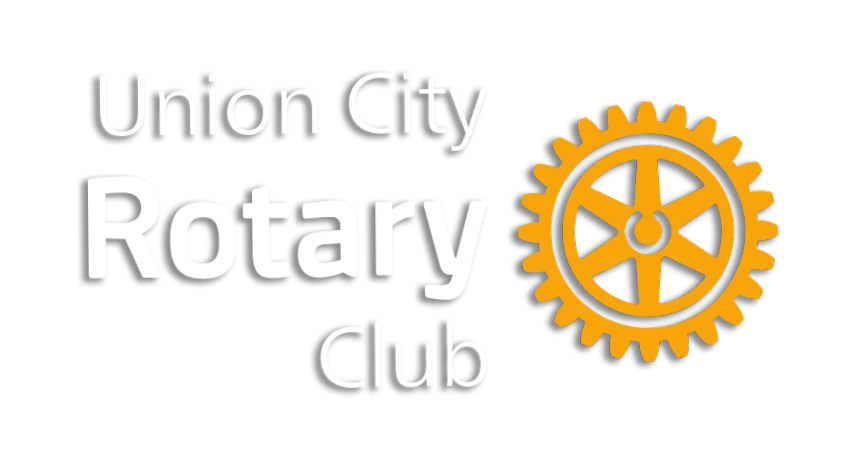 Union City Rotary Club logo with text and an orange gear.