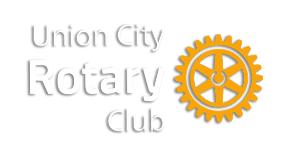 Union City Rotary Club logo with text and an orange gear.