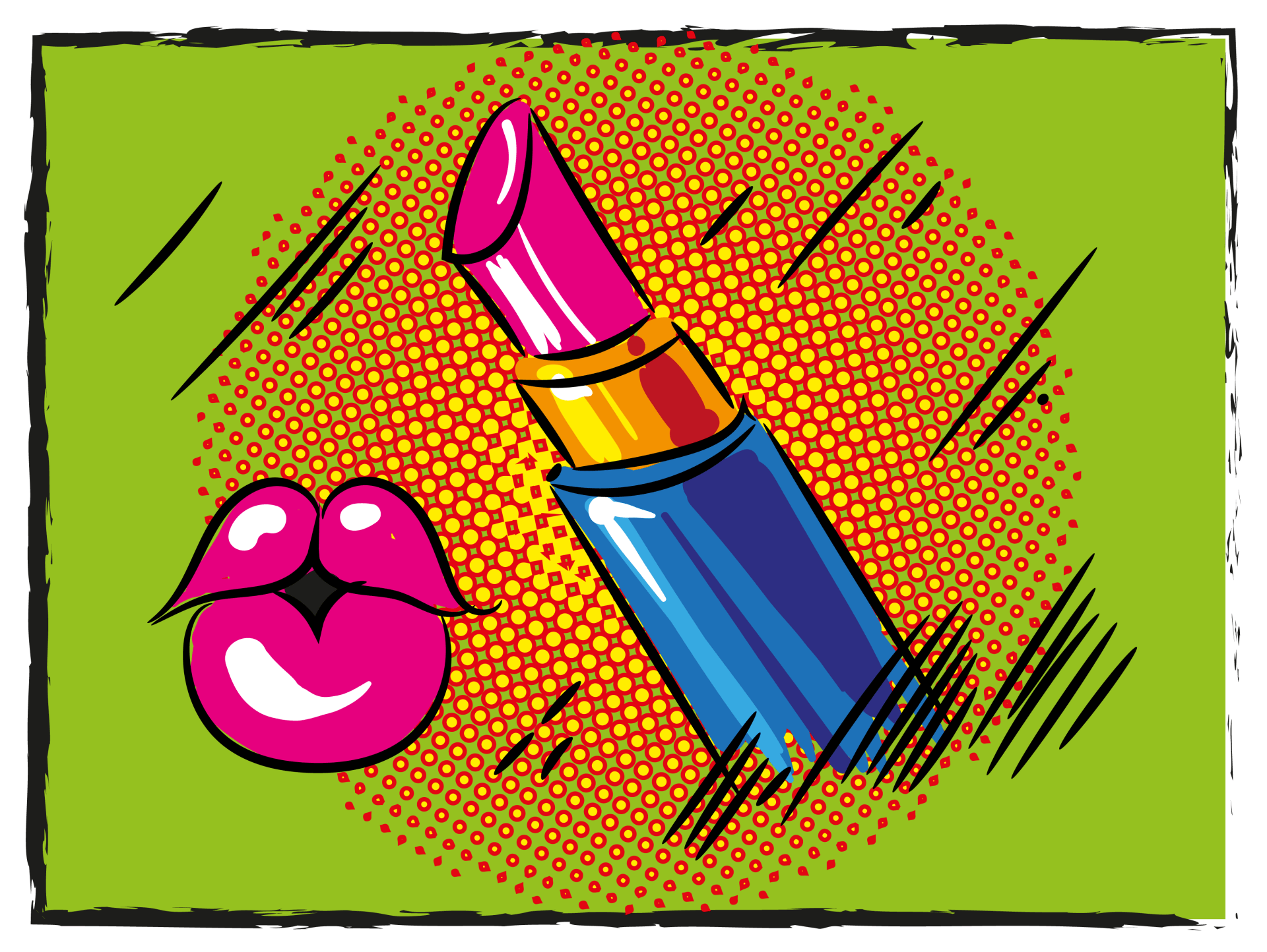 Lippenstift Comic Grafik