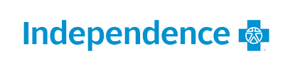 The independence logo is blue and has a cross on it.