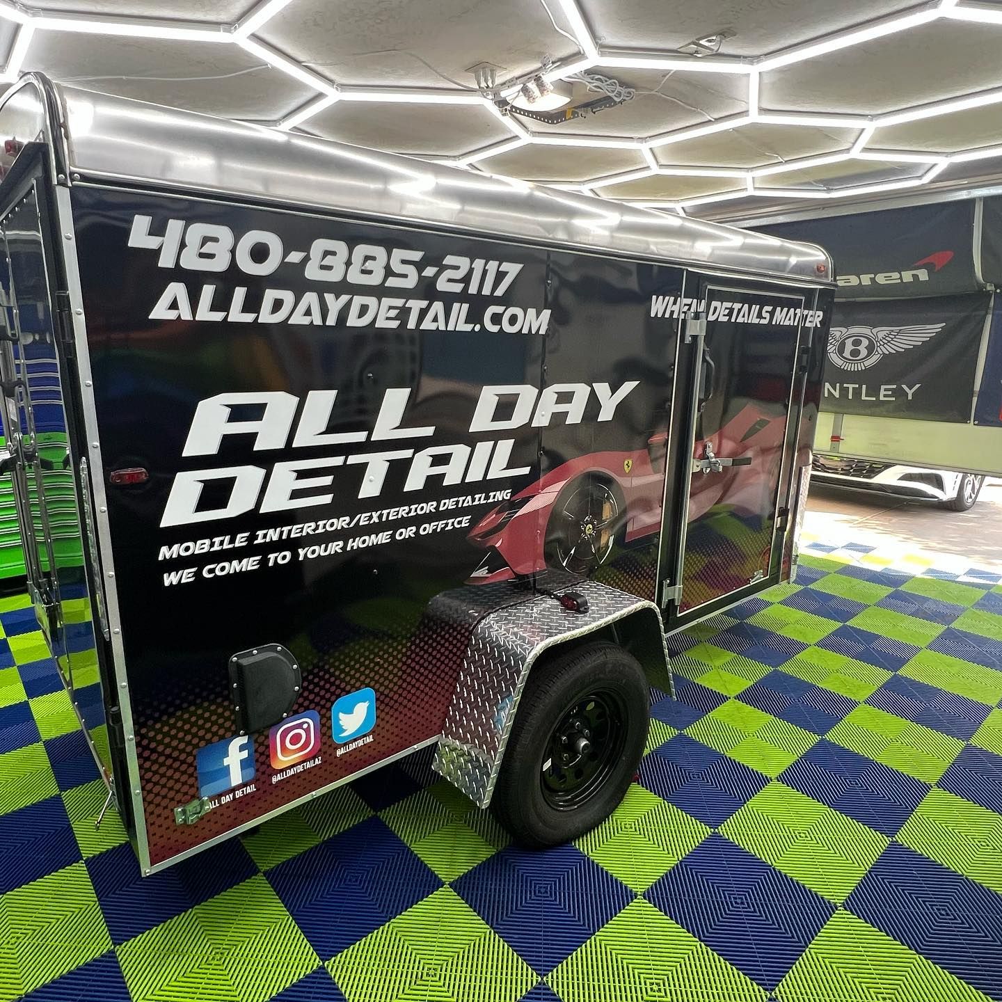 Black trailer with 