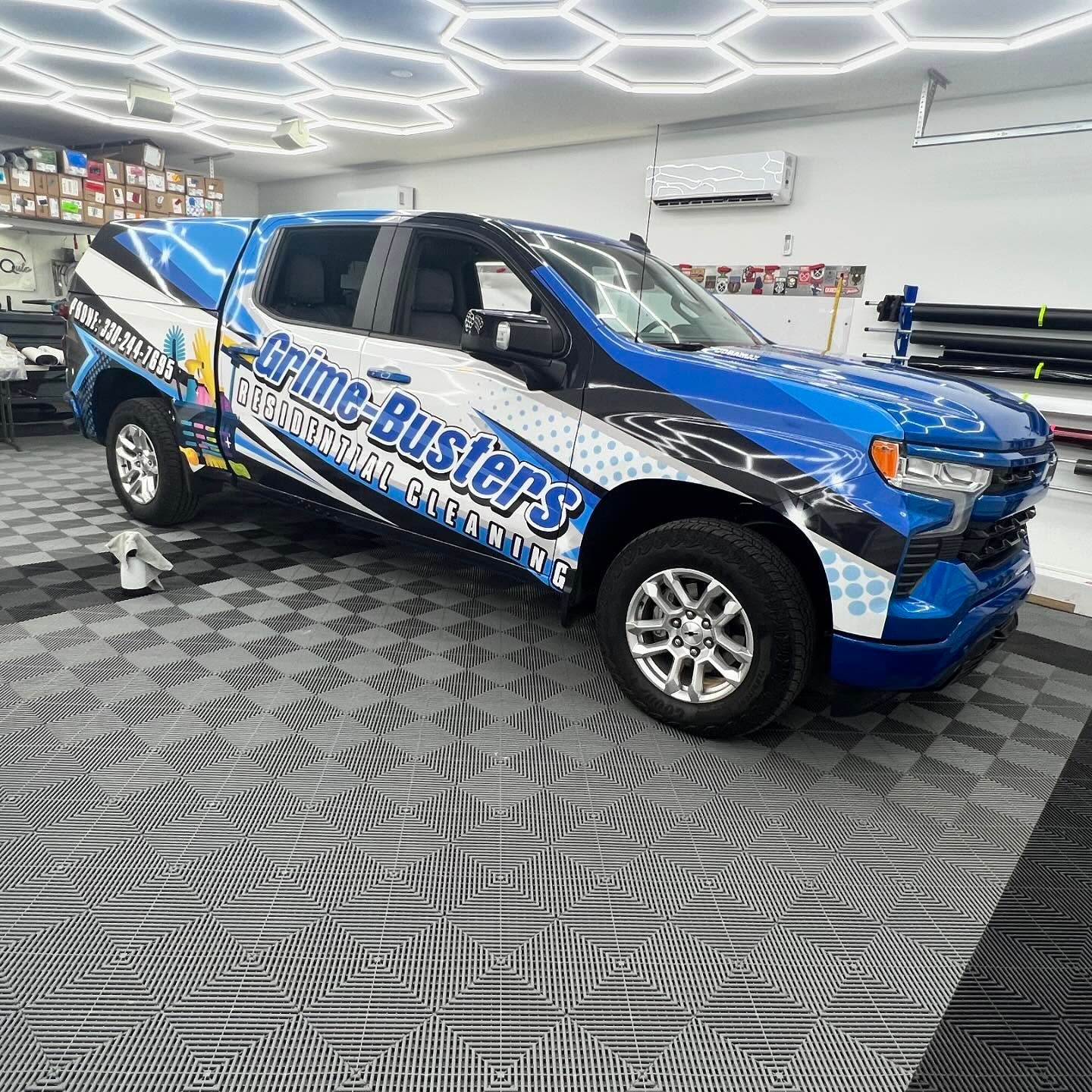 Blue truck with 