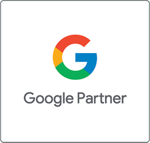 a google partner logo on a white background .