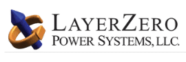 LayerZero Power Systems, LLC logo with blue and gold abstract symbol and black text