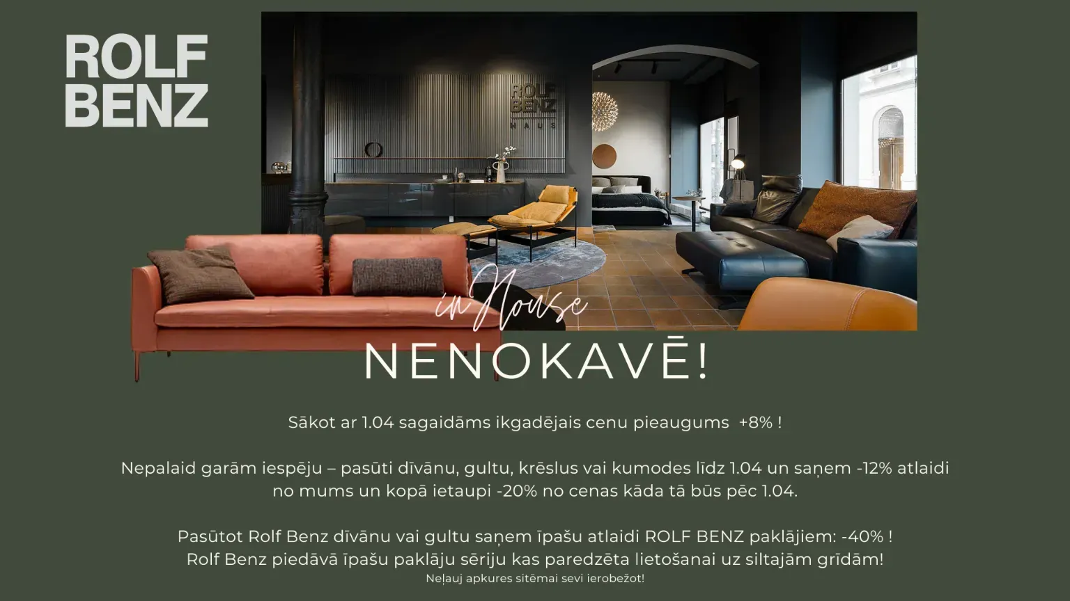 ROLF BENZ -20% īpašais piedāvājums līdz 01.04.2023