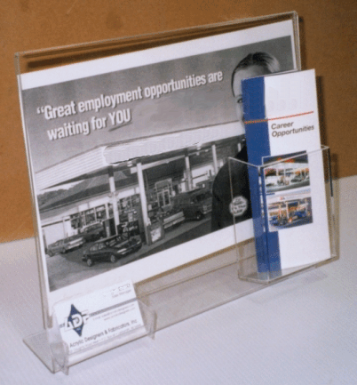 easel sign holder with brochure