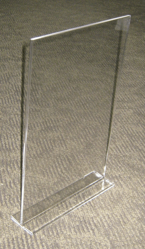 T base sign holder on floor