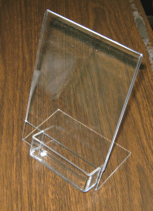 sign holder with gift card pocket