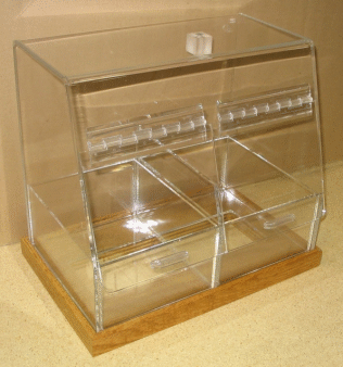 nut bin with wooden base