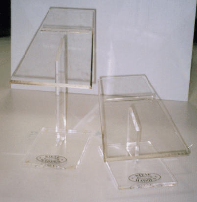 two acrylic Y base sign holders