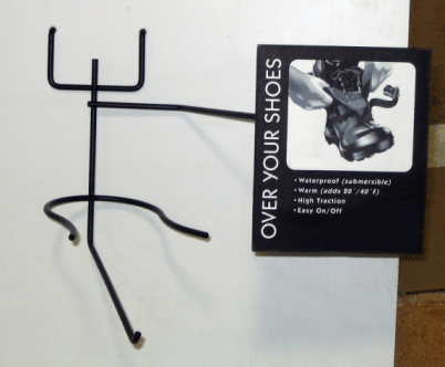 wire boot display with holder