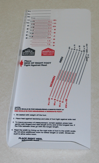 shoe scale instructions