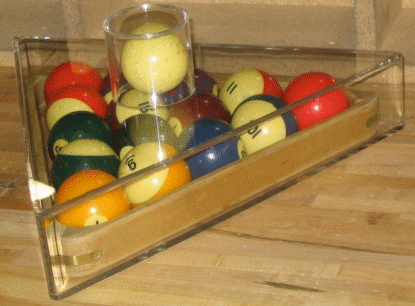 pool balls in display