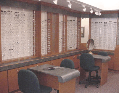 eyeglass displays in shop