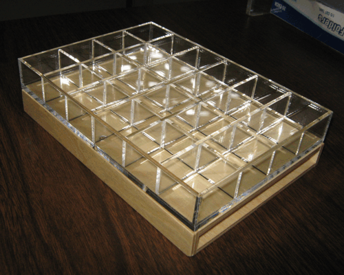 cube essential oil bottle display