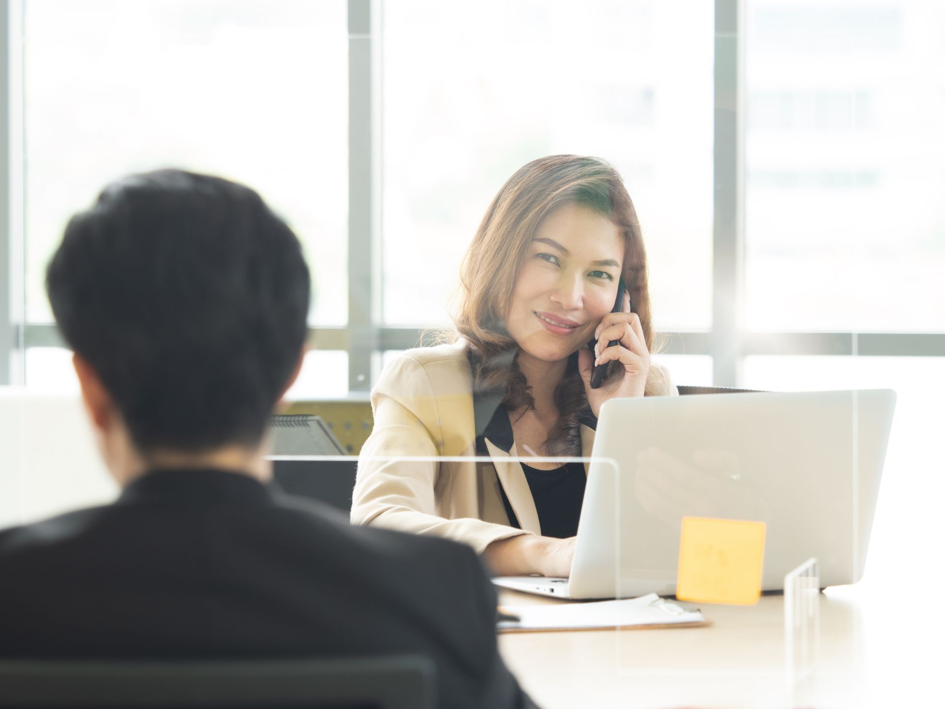 business woman calling on phone