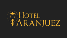 Gold Hotel Aranjuez logo with a stylized lantern on a dark background