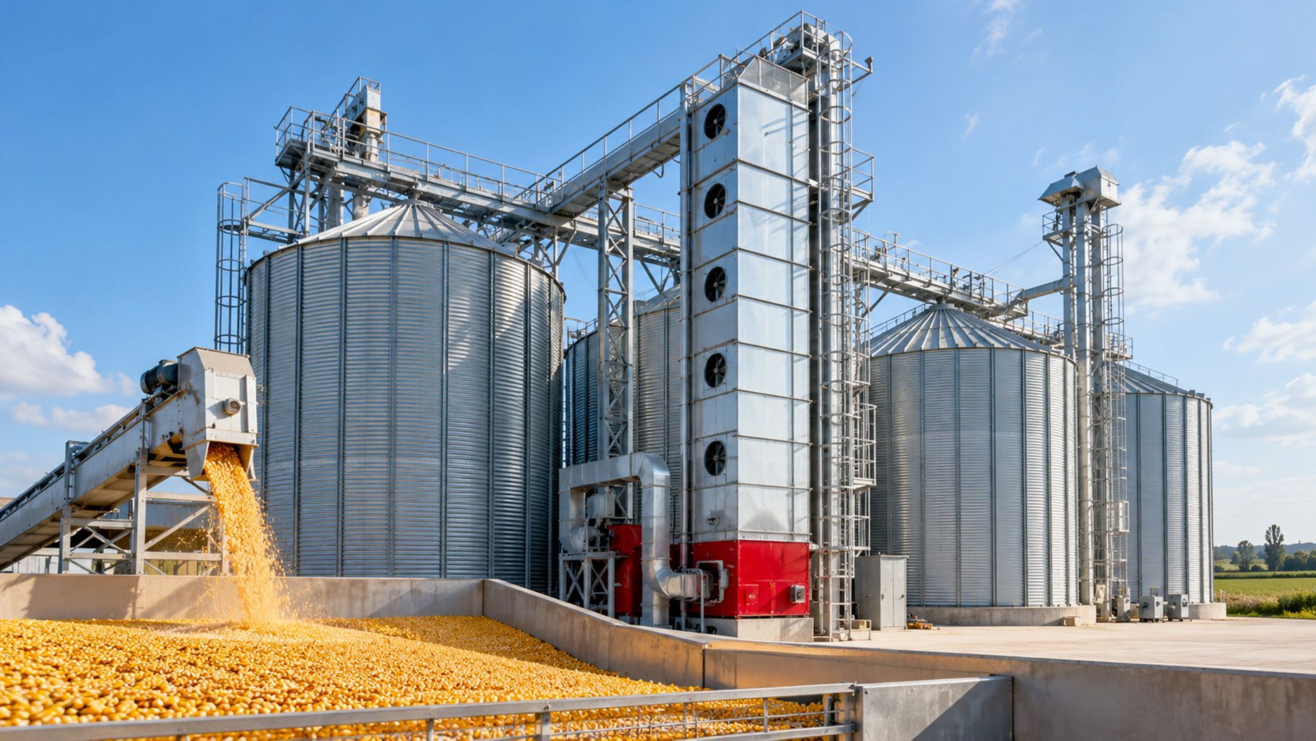 Sistema di recupero calore e coibentazione su essiccatoio a colonna per cereali Ravaro