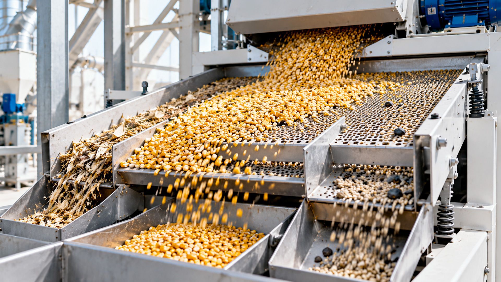 Pulitore a tamburo rotante industriale per mais e cereali Officine Ravaro