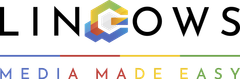 A logo for lingows media made easy