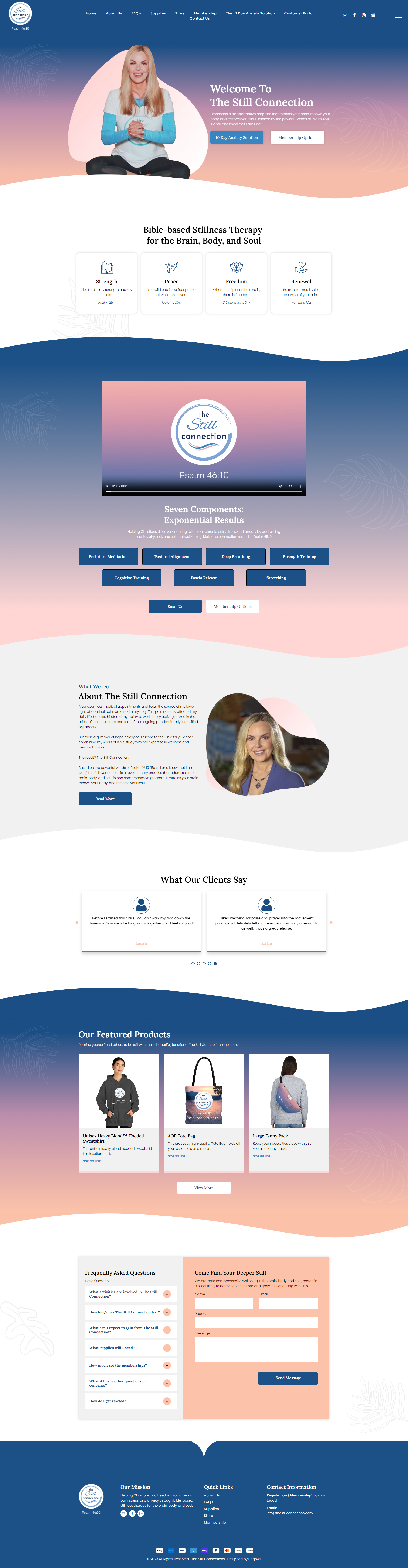 A screenshot of a landing page for a website.