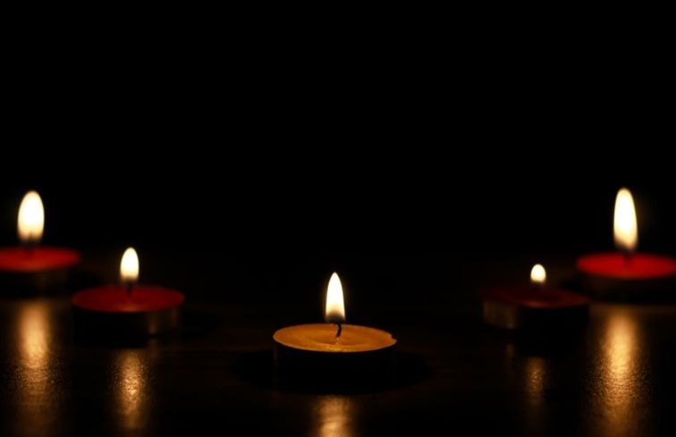 Burning memorial candles representing funeral homes in Milton-Freewater, OR.