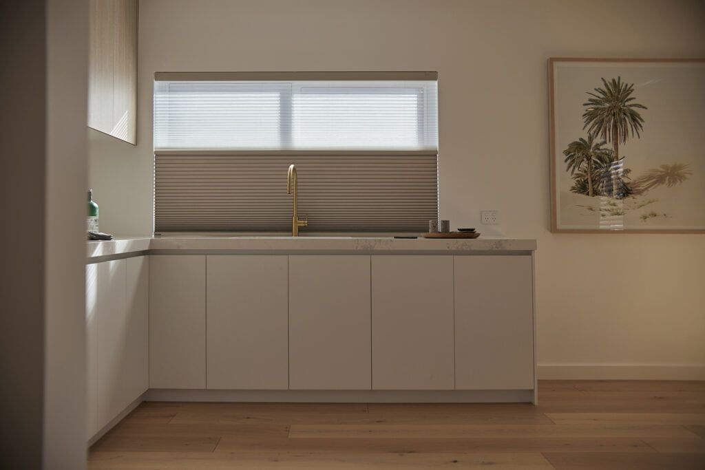A Kitchen With White Cabinets — TT Shutters & Shading In Ballina, NSW