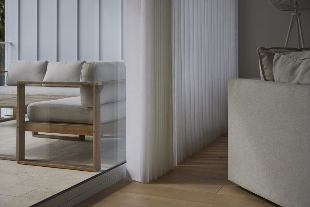 Smart Drapes Covering a Sliding Door — TT Shutters & Shading In Ballina, NSW