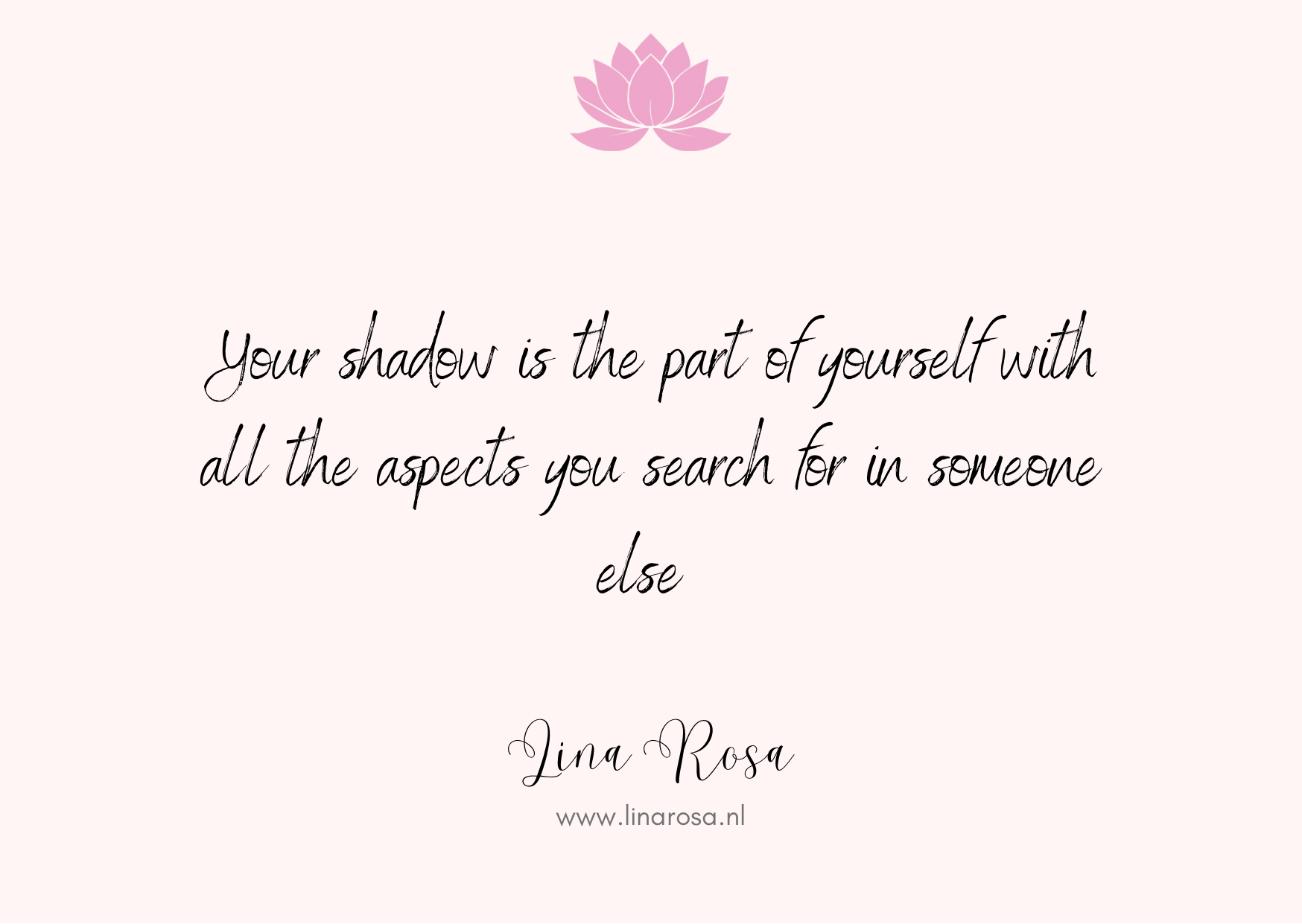 A pink-toned graphic with a lotus flower icon, reading: 