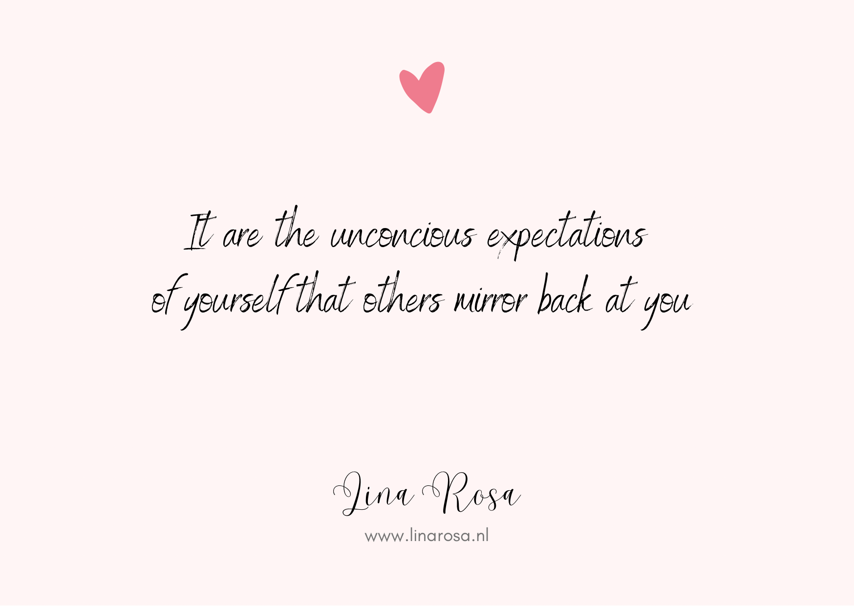 A pale pink background features a small pink heart above the text: 
