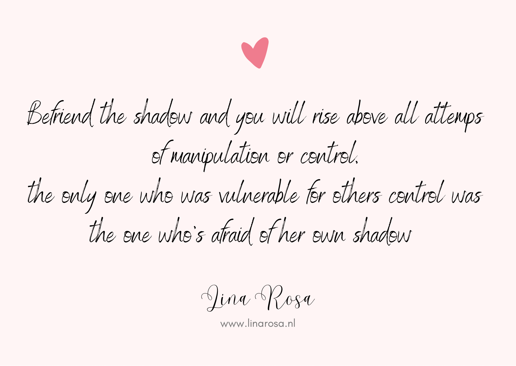 Text on a pale pink background with a heart icon, reading: 
